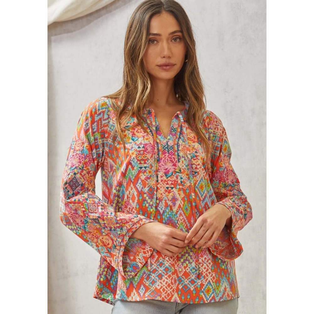 Savanna Jane Tunic Top with Bell Sleeves - Picture 3 of 5